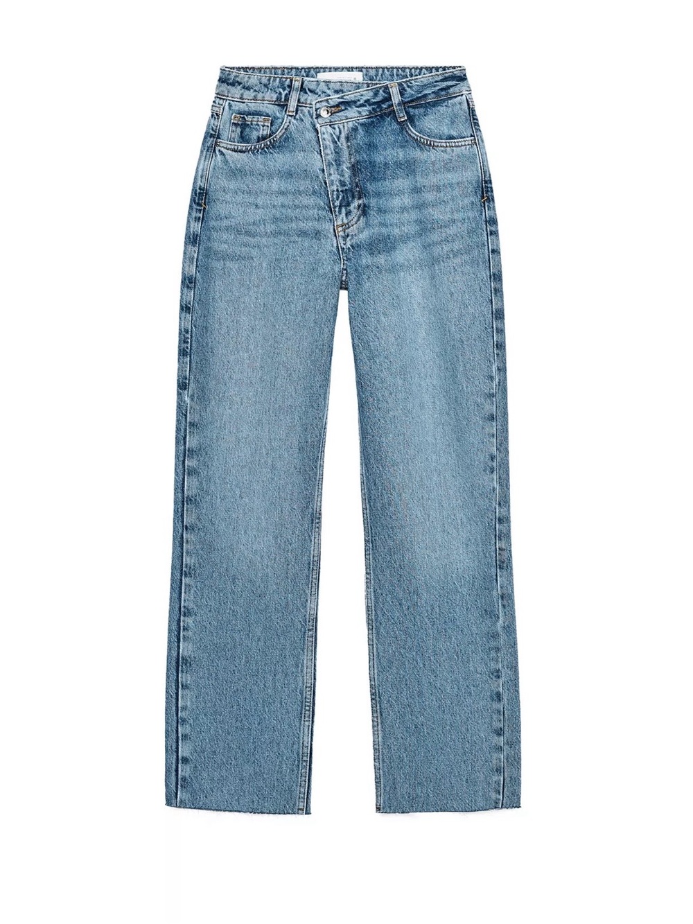 Zara crossover Straight Leg Jeans in Light Blue